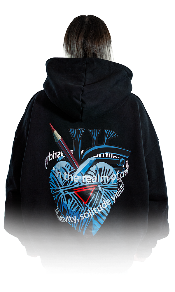 Creative Heart - Hoodie Schwarz